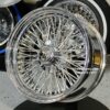 New Set (4) 17" 72 Spoke Chrome Cross Lace Knockoff Rear Wheel Drive Wire Wheels **NO HARDWARE** - Image 10