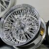 New Set (4) 17" 72 Spoke Chrome Cross Lace Knockoff Rear Wheel Drive Wire Wheels **NO HARDWARE** - Image 7