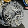 New Set (4) 17" 72 Spoke Chrome Cross Lace Knockoff Rear Wheel Drive Wire Wheels **NO HARDWARE** - Image 4