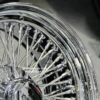 New Set (4) 17" 72 Spoke Chrome Cross Lace Knockoff Rear Wheel Drive Wire Wheels **NO HARDWARE** - Image 2