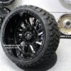 New 24x14" RBP SWAT 69R Black & Chrome 5x139.7mm aka 5x5.5" Deep Dish Wheels & 33x13.50x24 Amp Mud Terrain Tires Set (4) Ram Dodge 5 lug - Image 3