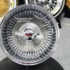 New Set (4) Genuine Dayton Stamped 13x7" Deep Dish 100 Spoke Radial Lace Stainless & Chrome Lowrider Knockoff Wire Wheels Set of four (4) with Hardware - Image 4