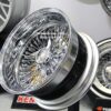 New Cross Lace 17x9" All Chrome Reverse " DEEP DISH" 72 Spoke True Knockoff Wire Wheel Set (4) Complete with Hardware - Image 5