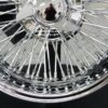 New Cross Lace 17x9" All Chrome Reverse " DEEP DISH" 72 Spoke True Knockoff Wire Wheel Set (4) Complete with Hardware - Image 7