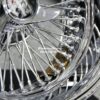 New Cross Lace 17x9" All Chrome Reverse " DEEP DISH" 72 Spoke True Knockoff Wire Wheel Set (4) Complete with Hardware - Image 11