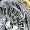 New Cross Lace 17x9" All Chrome Reverse " DEEP DISH" 72 Spoke True Knockoff Wire Wheel Set (4) Complete with Hardware - Image 12