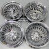 New 14x7" Staggered Dish 72 Spoke Chrome Cross Lace Skirt & Low Clearance Fit Complete set of four (4)Knockoff Wire Wheels with Hardware - Image 2