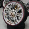 New 24" Cadillac Chrome "Knot" Wheels and 305-35-24 Vogue Whitewall / RED , BLUE or YELLOW Stripe Tire Complete Package Set (4) with TPMS Sensors  Fit Escalade , Yukon , Denali , Tahoe , Sierra, Silverado, Ram - Image 2