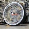 New 24" 208 Spoke Chrome Standard Knockoff Wire Wheels & Low Profile REAL Whitewall 255-30-24 Tires Set of Four (4) COMPLETE With Hardware - Image 3