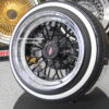 New 15x7" Mclean 30 Spoke Chrome and Black Direct Bolt Wire Wheels with Low Pro True Whitewall 205-50-15 Tires for 90s Style Look.  Complete Set of four (4) - Image 2