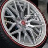 New 20" Cadillac Brushed Forged Luxury Wheels and 245-40-20 Vogue Whitewall / Red Stripe Tire Complete Package Set (4)  Fit Cadillac Allante , Deville 94-05', DTS, DTX, Eldorado 92-02', Seville 92-04', STS 05-11', - Image 7