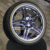 New Set (4) 20" Cadillac Chrome "Splitz" Wheels and Vogue Whitewall / Gold Stripe 245-35-20 or 245-40-20 Tires Complete Package Set (4)  Fit Cadillac ATS, CTS, DTS, DEVILLE, STS, ELDORADO and More models Call ! - Image 3