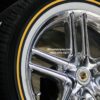 New 17" Cadillac Chrome "Double 5" Wheels and Vogue Whitewall / Gold Stripe Tires 215-55-17 Complete Package Set (4)  Fit Cadillac Allante, Deville, DTX, Eldorado, Seville - Image 7