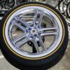 New 17" Cadillac Chrome "Double 5" Wheels and Vogue Whitewall / Gold Stripe Tires 215-55-17 Complete Package Set (4)  Fit Cadillac Allante, Deville, DTX, Eldorado, Seville - Image 6