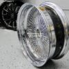 New Single (1) 22x8" Deep Dish Reverse 150 Spoke Chrome Knockoff Wire Wheel Single (1) ONE - Image 2