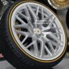 New 20" Cadillac Brushed Forged Luxury Wheels and 245-40-20 Vogue Whitewall & Yellow Stripe Tire Complete Package Set (4)  Fit Cadillac Allante , Deville 94-05', DTS, DTX, Eldorado 92-02', Seville 92-04', STS 05-11' - Image 7