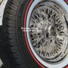 New 15x7" Cadillac 72 Spoke Chrome Cross Lace Wire Wheels & Vogue Whitewall / Red Stripe 215-70-15 Tires Set (4) Fit Rear Wheel Drive Deville Seville Brougham Fleetwood & More RWD Cars - Image 7