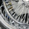 New 17x9" All Chrome Reverse " DEEP DISH" 72 Spoke Cross Lace True Knockoff Wire Wheels & 205-40-17 Low Profile Tires Set (4) Complete with Hardware - Image 4