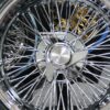 New 17x9" All Chrome Reverse " DEEP DISH" 72 Spoke Cross Lace True Knockoff Wire Wheels & 205-40-17 Low Profile Tires Set (4) Complete with Hardware - Image 5