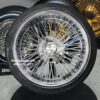 New 17x9" All Chrome Reverse " DEEP DISH" 72 Spoke Cross Lace True Knockoff Wire Wheels & 205-40-17 Low Profile Tires Set (4) Complete with Hardware - Image 6