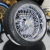 New 17x9" All Chrome Reverse " DEEP DISH" 72 Spoke Cross Lace True Knockoff Wire Wheels & 205-40-17 Low Profile Tires Set (4) Complete with Hardware - Image 8