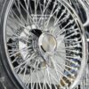 New 17x9" All Chrome Reverse " DEEP DISH" 72 Spoke Cross Lace True Knockoff Wire Wheels & 205-40-17 Low Profile Tires Set (4) Complete with Hardware - Image 9