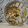 New Amani Forged "Verge" 24" Billet Staggered Gold & Chrome USA MADE Wheels 5x4.75" Bolt pattern Set (4) With Matching Steering Wheel Fit Chevy Chevrolet Caprice Impala Buick Oldsmobile Cutlass Monte Carlo Regal Grand Prix ETC - Image 5