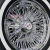 New 16x7" Fat 72 Spoke Chrome Cross Lace Wire Wheels & True Whitewall 225-60-16 Tires Package Set of (4) Fit Rear Wheel Drive Models - Image 3