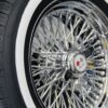 New 16x7" Fat 72 Spoke Chrome Cross Lace Wire Wheels & True Whitewall 225-60-16 Tires Package Set of (4) Fit Rear Wheel Drive Models - Image 2