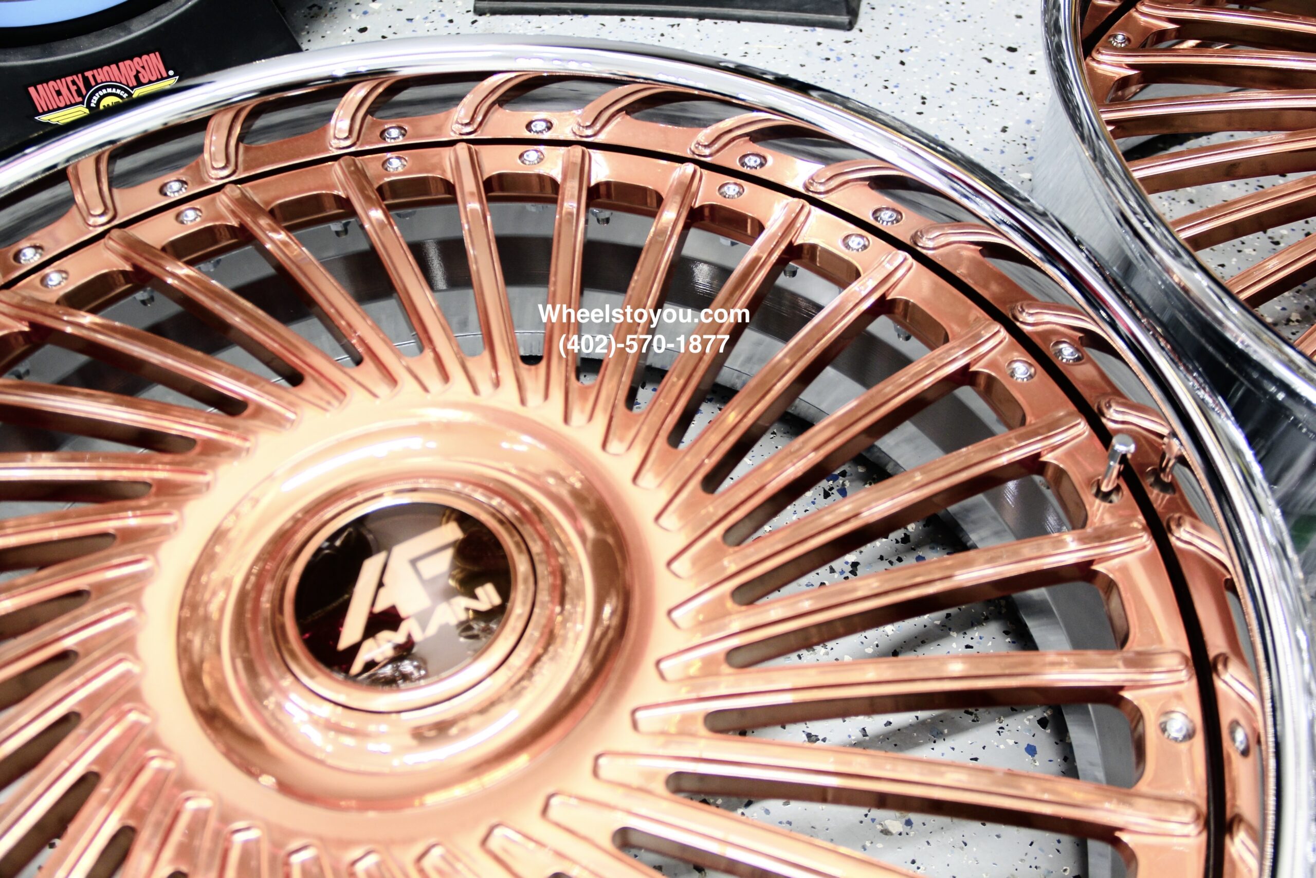 New Amani Forged "Chile" 26" Billet Staggered Rose Gold & Chrome USA MADE Wheels / Tires & Steering Wheel Any Bolt pattern (Drilled to Order) Set (4) Fit Chevy Chevrolet Caprice Impala Free Shipping in the U.S. - Image 5