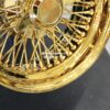 New 15x7" ALL GOLD 72 CROSS LACE SPOKE REAR WHEEL DRIVE KNOCKOFF WIRE WHEELS SET (4) COMPLETE WITH HARDWARE - Image 8