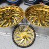 New Set (4) Artis Forged "Decatur" 24" Billet Staggered 24k Gold USA MADE Wheels & Steering Wheel 5x4.75" Bolt pattern Set (4) Fit Chevy Chevrolet Caprice Impala Buick Oldsmobile Cutlass Monte Carlo Regal Grand Prix & More - Image 3