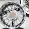 New Single (1) 14x6" Quad Cross Lace Deep Dish Direct Bolt 64 Spoke Chrome 5 Lug 5x4.5 / 5x4.75 / 5x5" Bolt Patterns Wire Wheel - Image 4