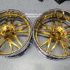 New Amani Forged "Ikon" 24" Billet Staggered 14k Gold & Chrome USA MADE Wheels 5x4.75" Bolt pattern Set (4) Fit Chevy Chevrolet Caprice Impala Buick Oldsmobile Cutlass Monte Carlo Regal Grand Prix ETC - Image 2