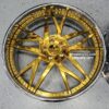 New Amani Forged "Ikon" 24" Billet Staggered 14k Gold & Chrome USA MADE Wheels 5x4.75" Bolt pattern Set (4) Fit Chevy Chevrolet Caprice Impala Buick Oldsmobile Cutlass Monte Carlo Regal Grand Prix ETC - Image 4