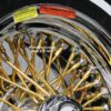 New Set (4) 14x7" Genuine Dayton 70 Spoke Direct Bolt 24kt Gold Stainless Spokes and nipples 5x4.75" aka 5x120.7mm bolt pattern Wheel & 175-70-14 White wall Tire Package Complete Set (4) with Lugs & Washers - Image 10