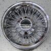 New Single (1) 14 x 6" All Chrome 72 Spoke Cross Lace Standard "Shallow" Dish Chrome knockoff Wire Wheel Rear Wheel Drive Fitment - Image 2