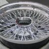 New Single (1) 14 x 6" All Chrome 72 Spoke Cross Lace Standard "Shallow" Dish Chrome knockoff Wire Wheel Rear Wheel Drive Fitment - Image 4