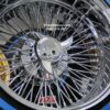 New Set (4) 17x9" CROSS LACE DEEP DISH ALL CHROME 72 SPOKE KNOCKOFF WIRE WHEELS & BLUE-WALL LOW PROFILE 205-45-17 TIRES SET (4) COMPLETE - Image 7