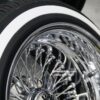 New Set (4) 15x10" CROSS LACE DEEP DISH ALL CHROME 72 SPOKE KNOCKOFF WIRE WHEELS & LOW PROFILE WHITEWALL TIRES SET (4) COMPLETE - Image 7