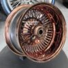 New Set (4) 13x7" 24kt ALL ROSE GOLD 72 Spoke True Knockoff Deep Dish Wire Spoke Wheels Complete set four (4) Lowrider, Classic, Hopper, Show Car - Image 6