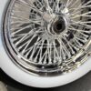 New Set (4) Cross Lace 72 Spoke 18" Chrome Knockoff Wire Wheels and Genuine Wide Whitewall 225-50-18 Tire Package Complete Set of four (4) with Hardware ready to install Cadillac Buick Olds Chevy Pontiac Lincoln REAR WHEEL DRIVE - Image 4