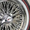 New Set (4) Cross Lace 72 Spoke 18" Chrome Knockoff Wire Wheels and Genuine Vogue 235-50-18 Whitewall / RED Stripe Tire Package Complete Set of four (4) with Hardware ready to install - Image 7