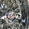 New Set (4) Genuine Dayton Stamped 13x7" Deep Dish 72 Spoke Cross Lace Stainless & Chrome Lowrider Knockoff Wire Wheels Set of four (4) with Hardware Choice - Image 5