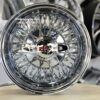 New Set (4) Genuine Dayton Stamped 13x7" Deep Dish 72 Spoke Cross Lace Stainless & Chrome Lowrider Knockoff Wire Wheels Set of four (4) with Hardware Choice - Image 10