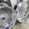 New Set (4) 22" GENUINE DAYTON STAGGERED 144 SPOKE CHROME KNOCKOFF WIRE WHEELS SET WITH CHOICE OF HARDWARE - Image 3