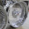 New Set (4) 22" GENUINE DAYTON STAGGERED 144 SPOKE CHROME KNOCKOFF WIRE WHEELS SET WITH CHOICE OF HARDWARE - Image 7