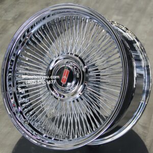 New Set (4) 20" Oldsmobile Chrome 150 Spoke Direct Bolt Wire Wheels With Floating Olds Rocket Caps Fit Olds Cutlass, 88,  98, 442, Hurst