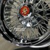 New Set (4) Cadillac 15" 72 Spoke Double Cross Chrome Rear Wheel Drive True Knockoff Wire Wheels Standard Rear Wheel Drive Complete With Hardware & Caddy Medallions - Image 4