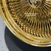 New Set (4) All Gold 24" Standard Rear Wheel Drive 208 Spoke Wire Wheels with Hardware - Image 5